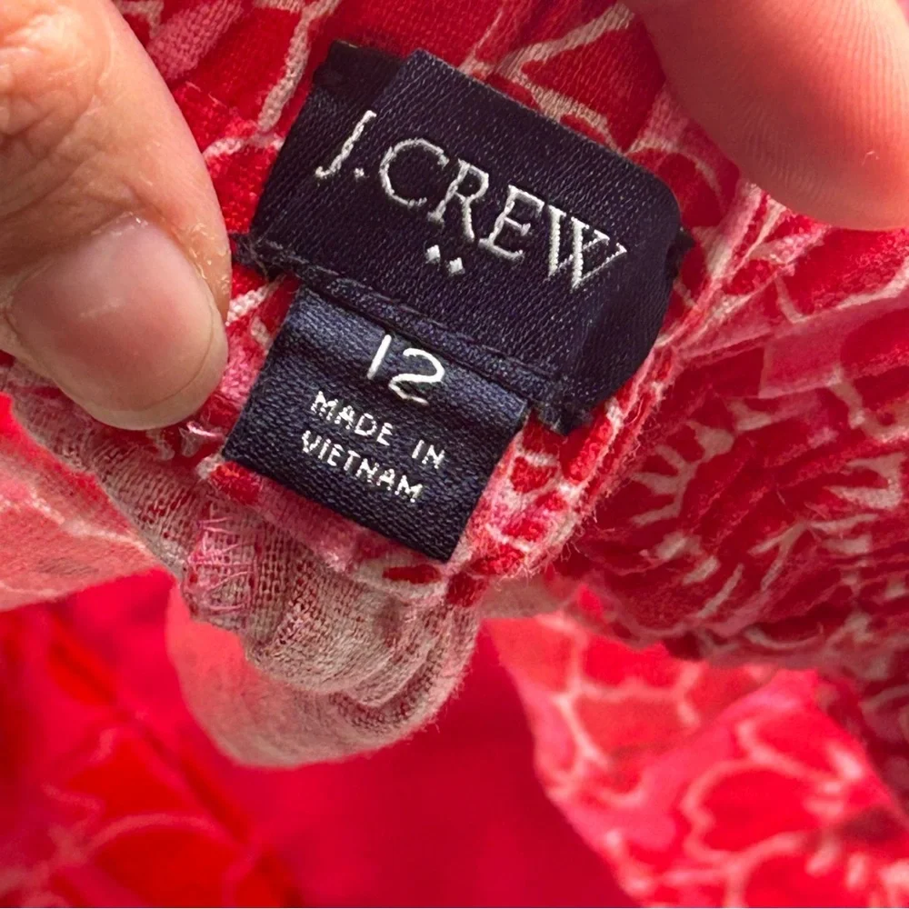 J. Crew Factory‎ Printed elastic-back linen-blend pleated short